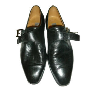 Vtg Wilson and Dean for Wilkes Bashford Black Dress Dhoes Leather‎ Buckle 8M